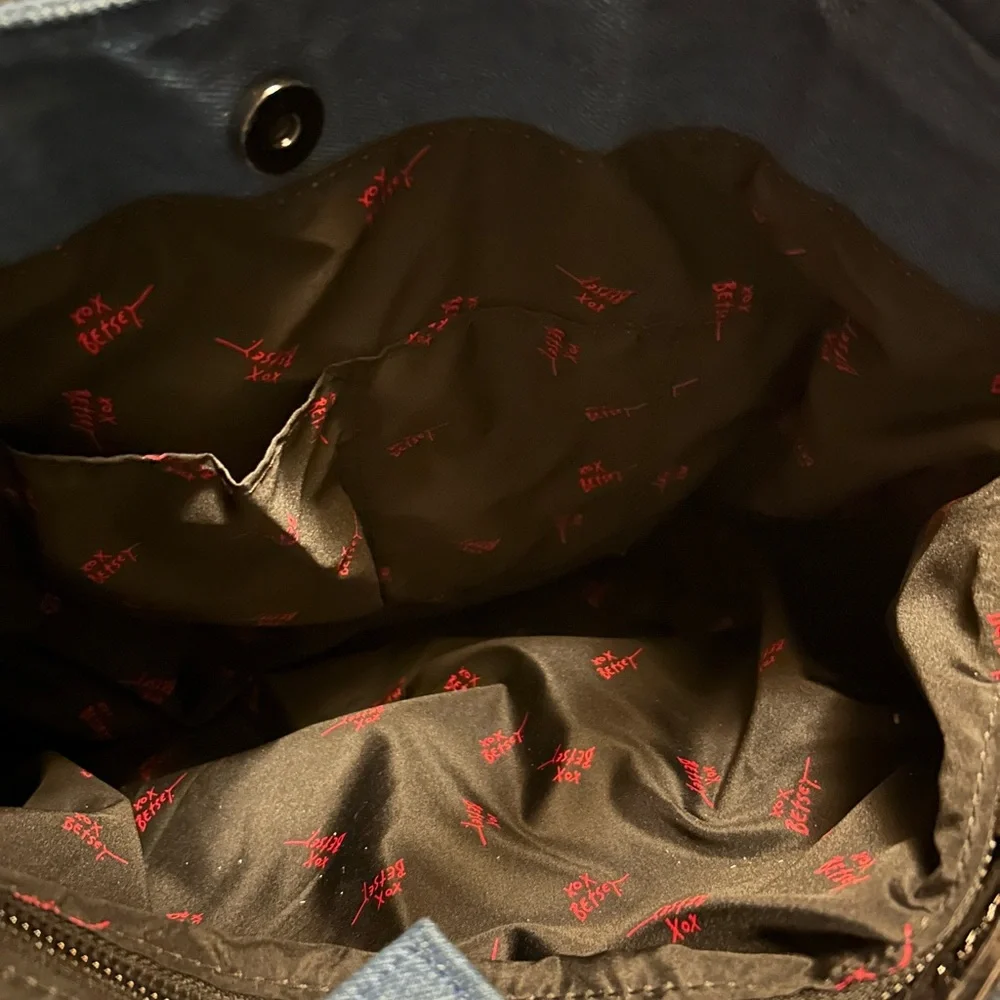 Betsey Johnson Denim Skull Bag with Pouch - Picture 8 of 11